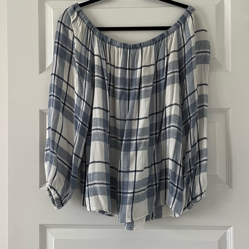 Off the shoulder flannel